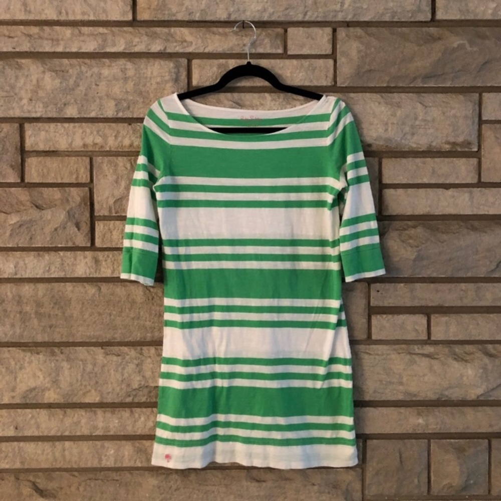 Lilly Pulitzer Cassie Dress in Green Stripe